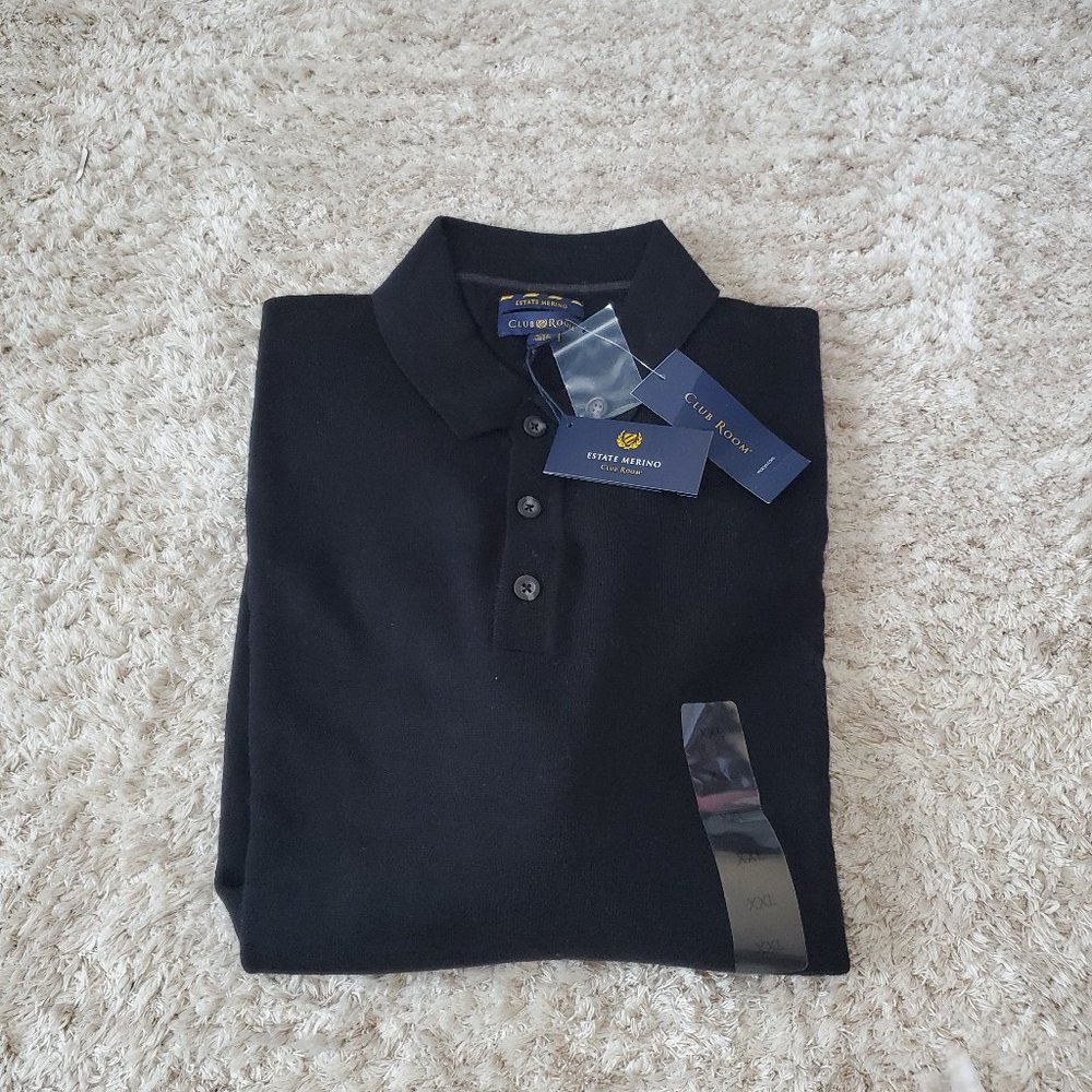 Club Room Lightweight Merino Wool Polo Sweater | XXL